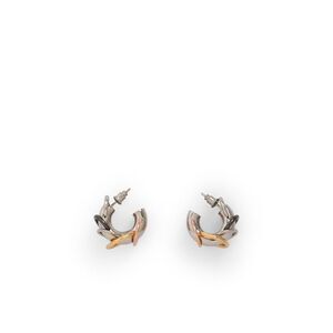 Panconesi Pierced Hoops' Silver Brass Earrings Women